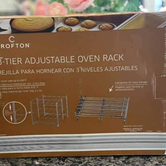 3 Tier Adjustable Oven Rack for Cooking Multiple Items  New in Box Crofton - Picture 3 of 9